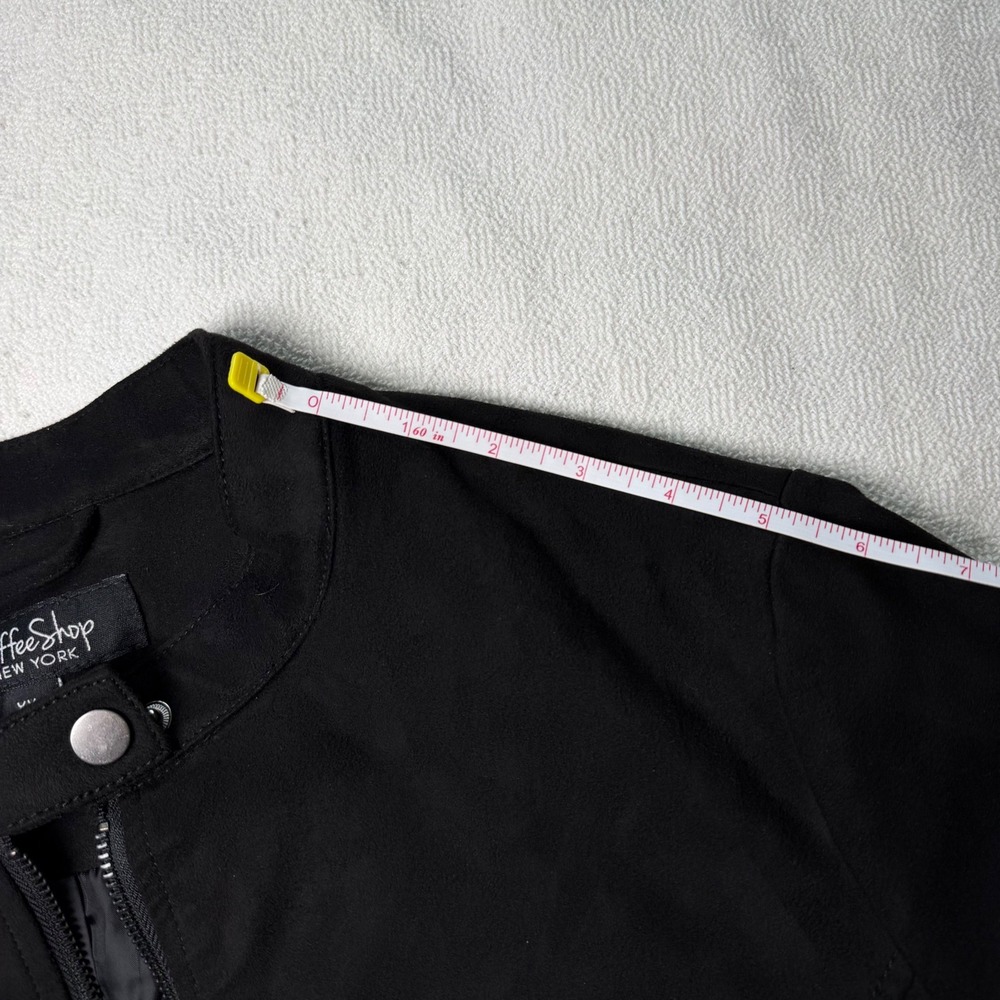 CoffeeShop New York Black Faux Suede Full Zip Fall Jacket Womens XL - Picture 12 of 15